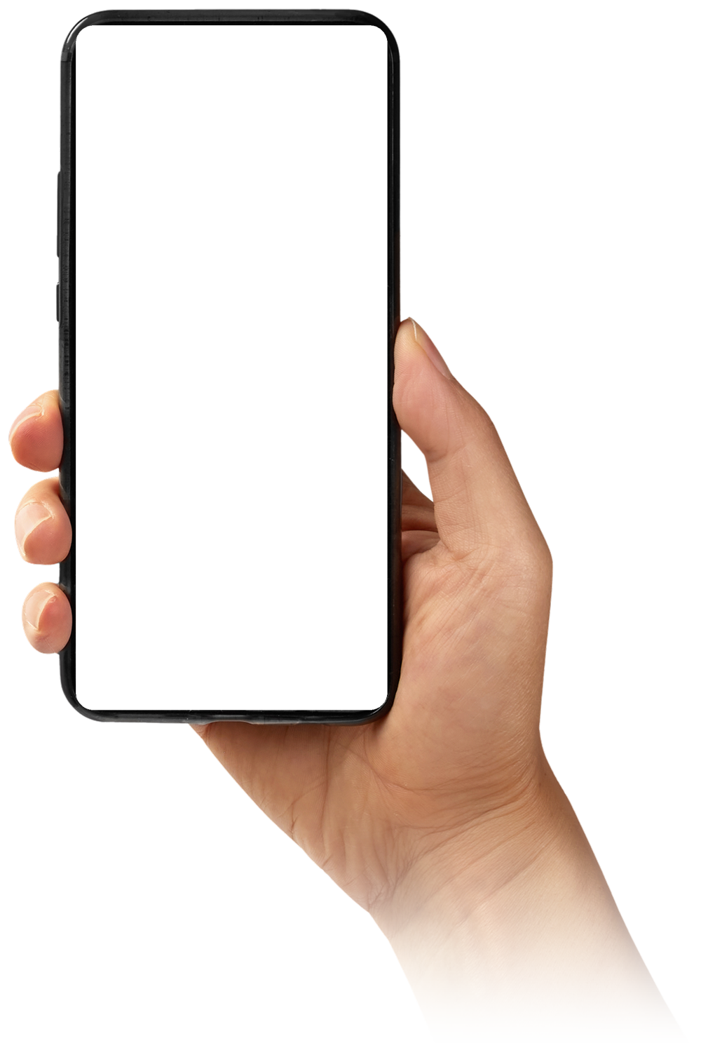 Mão segurando o celular com o Simple Clinic aberto